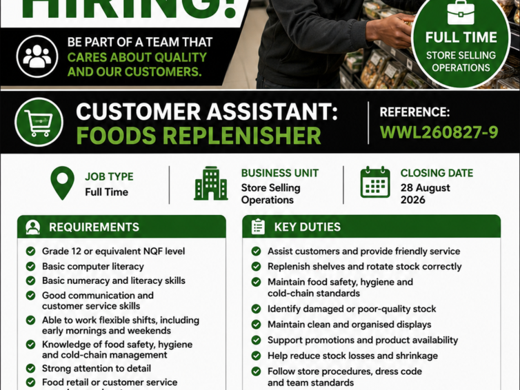 Woolworths Customer Assistant: Foods Job Opportunity 2026