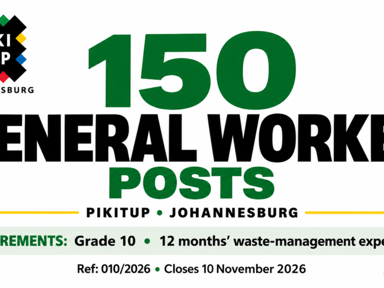 Pikitup General Worker: 150 Posts | 010/2026
